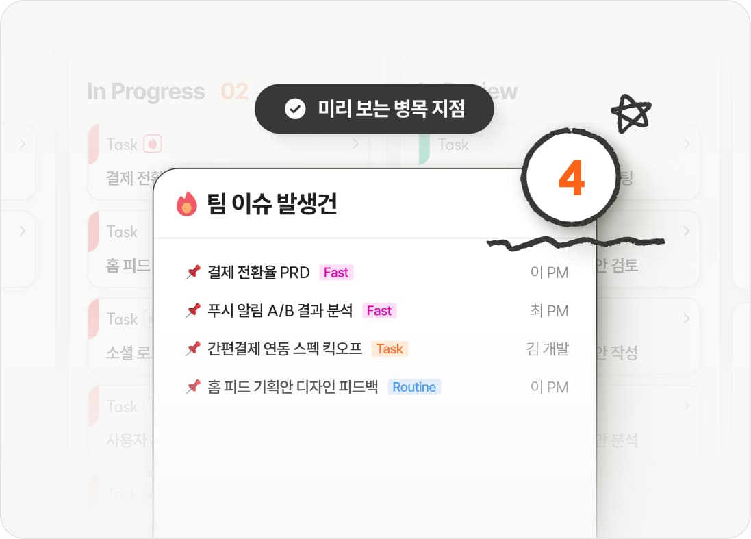 칸반 보드&팀 이슈발생 건